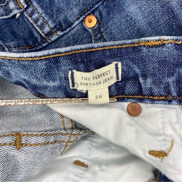 Madewell The Perfect Vintage Jeans Women’s Size 26 Ankle Split Hem - Picture 7 of 8